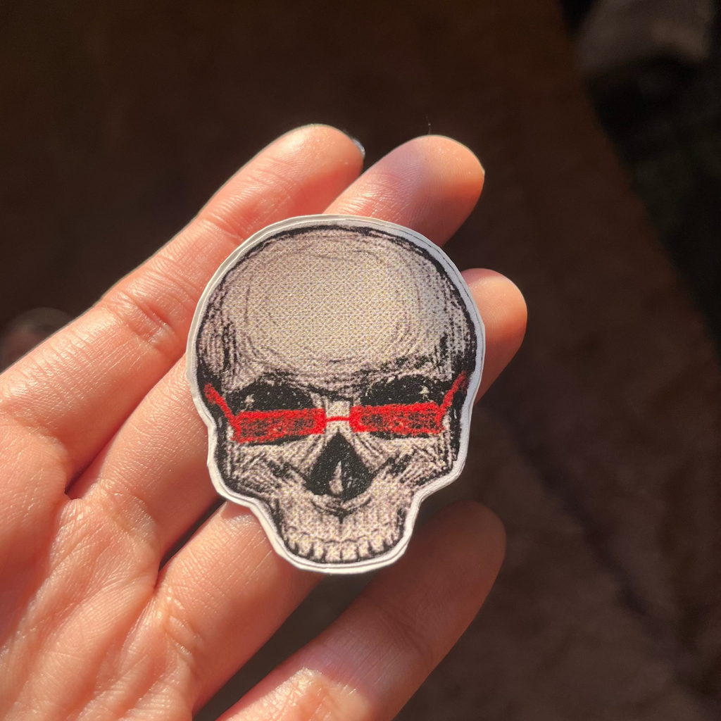 Skull with Red Sunglasses Sticker
