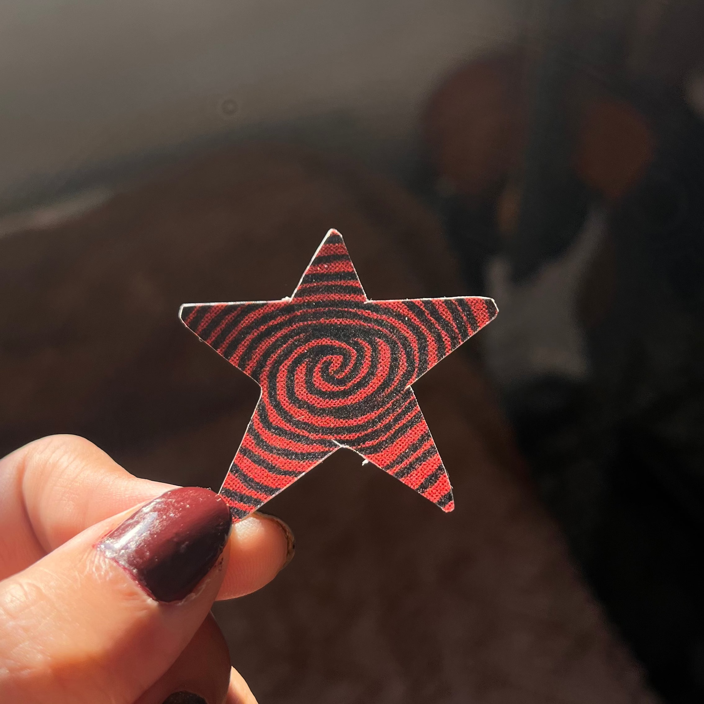 Red Swirl Star Sticker