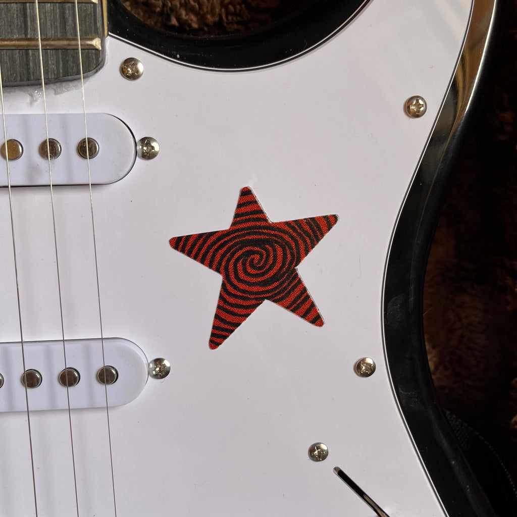 Red Swirl Star Sticker
