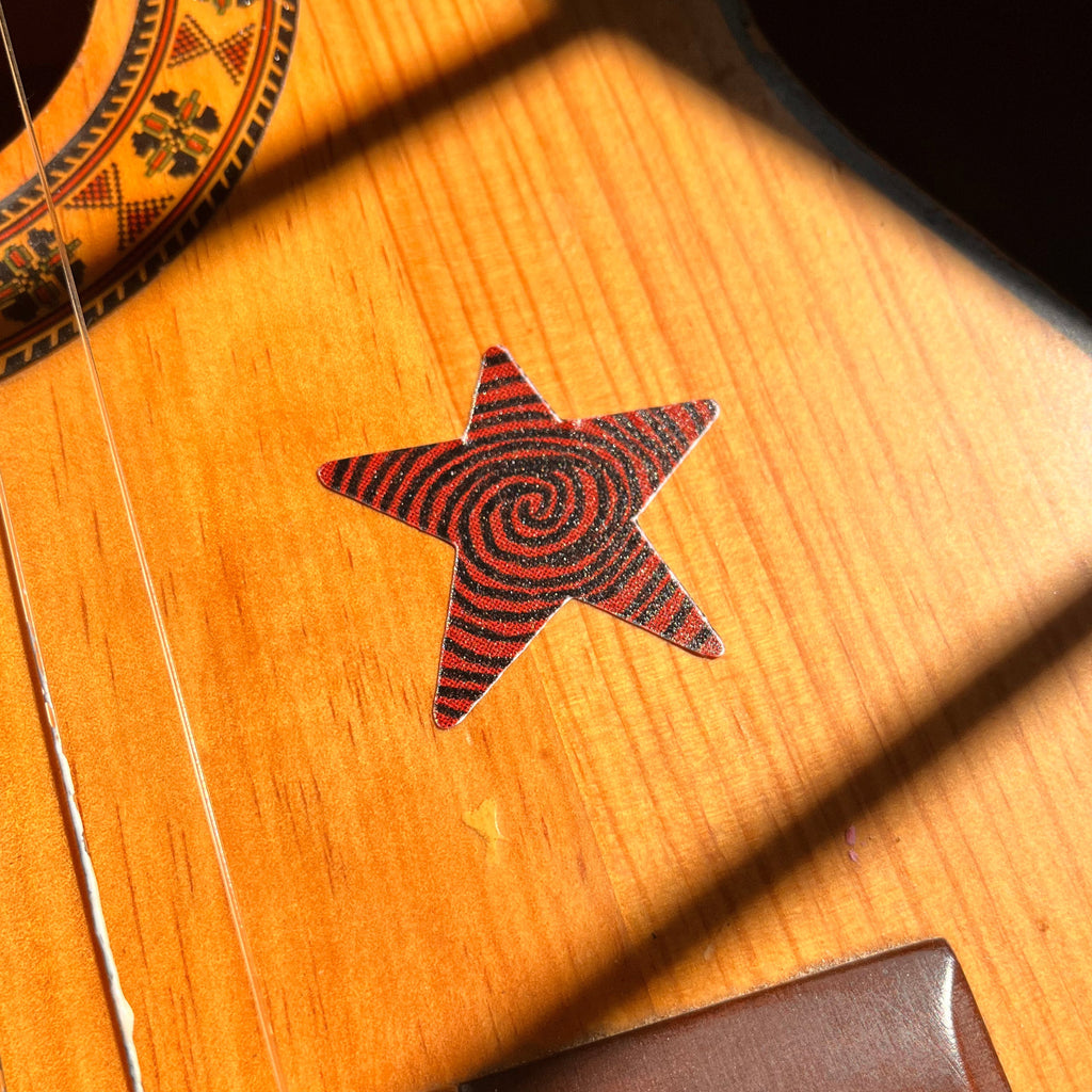 Red Swirl Star Sticker