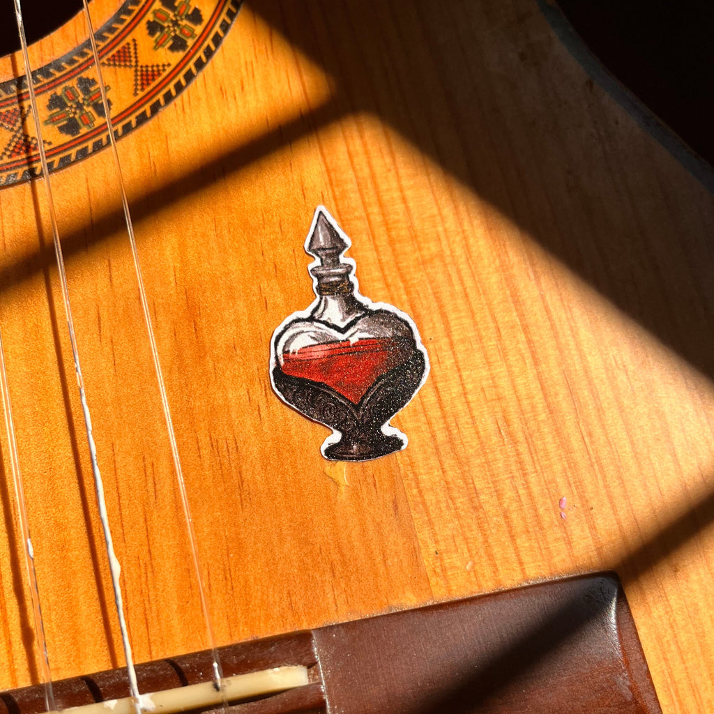 Vintage Apothecary Heart Potion Sticker